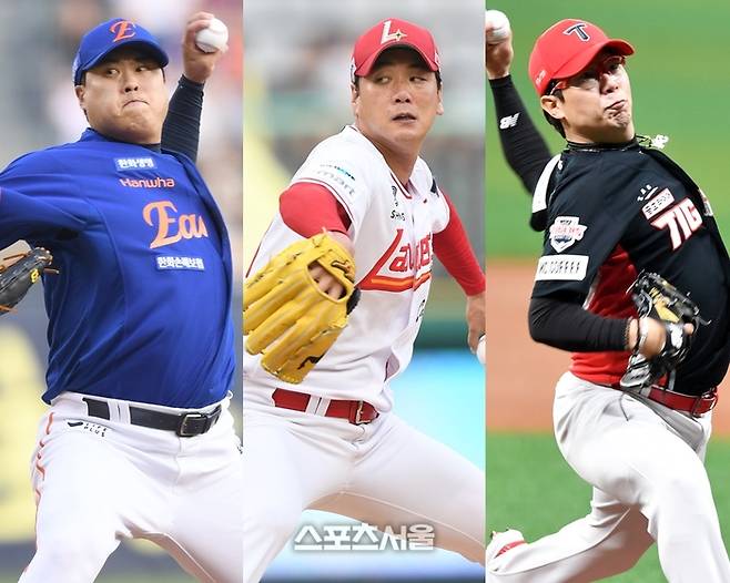 한화 류현진-SSG 김광현-KIA 양현종. 사진 | 스포츠서울DB