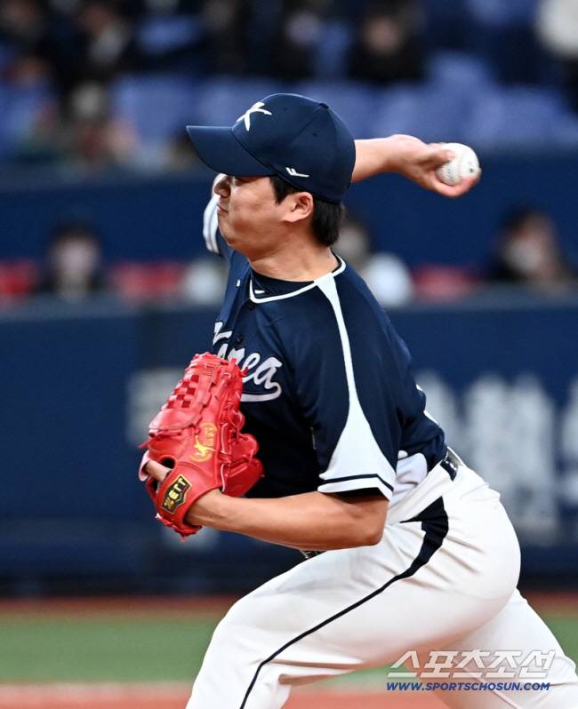 2023 월드베이스볼클래식(WBC) 한국대표팀이 6일 일본 오사카 교세라돔에서 오릭스와 공식 평가전을 가졌다. 7회말 등판한 한국 고우석이 역투하고 있다. 오사카=허상욱 기자wook@sportschosun.com/2023.03.06/