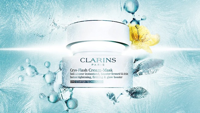 10분 사용 후 4도가량 낮아지는 피부 온도를 입증한 크라이오 플래시 크림 마스크, Clarins.