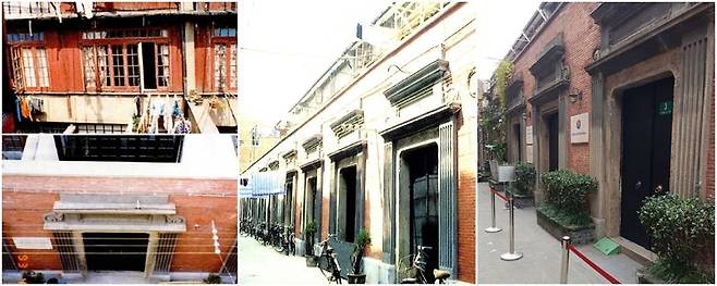 상하이 대한민국 임시정부청사 외. 왼쪽부터 △복원전 △복원직후(1993년) △최근 모습. 삼성 제공