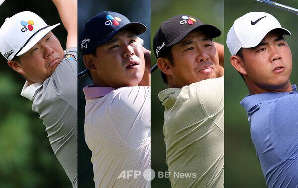 미국프로골프(PGA) 투어에서 활약하는 임성재, 김시우, 안병훈, 김주형 프로. 사진제공=ⓒAFPBBNews = News1 (사진을 무단으로 사용하지 마십시오.)