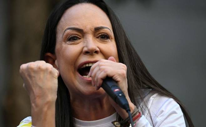 2025년 10월 노벨평화상을 수상한 베네수엘라 야권 지도자 마리아 코리나 마차도 자료사진. AFP 연합뉴스