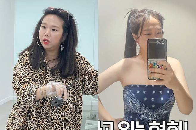 간헐적 단식 등 생활습관 개선으로 체중 감량에 성공한 홍현희. 유튜브 ‘홍현희 제이쓴의 홍쓴TV’ 캡처