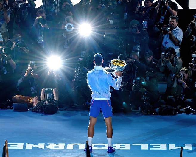 Djokovic at the time of his 10th win at the 2023 Australian Open.