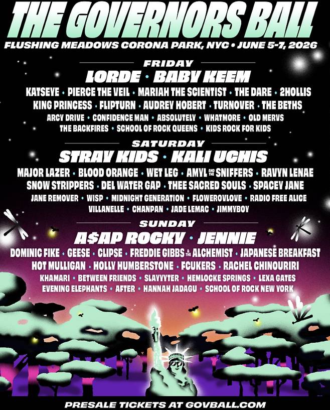 Main poster for the 2026 Governors Ball Music Festival [GOVERNORS BALL MUSIC FESTIVAL]