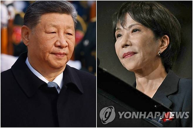 시진핑 중국 국가주석(왼쪽)과 다카이치 사나에 일본 총리 [AP·AFP=연합뉴스 자료사진. 재판매 및 DB 금지]