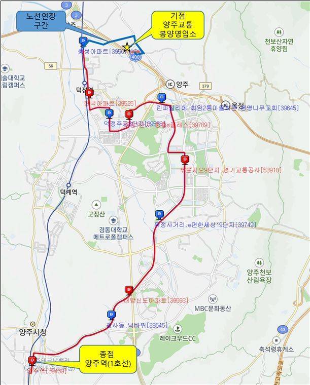 양주 시내버스 81번 노선도ⓒ양주시 제공