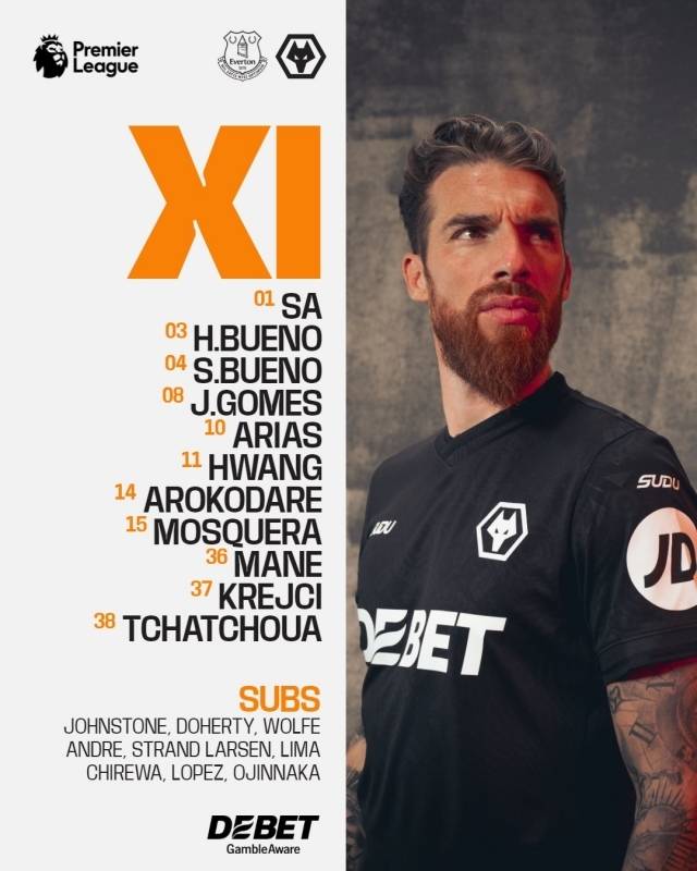 울버햄튼은 골키퍼 사를 시작으로 크레이치-산티아고-모스케라-부에노-마네-고메스-아리아스-차추아-황희찬-아로코다레가 선발 출전했다. 사진=울버햄튼 SNS