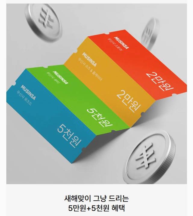 무신사에서 제공한 새해맞이 쿠폰 [무신사 캡처]