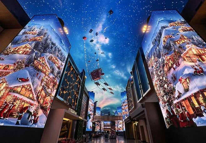 인스파이어 ‘오로라’에서 선보이는 미디어 아트 콘텐츠 ‘산타 빌리지’