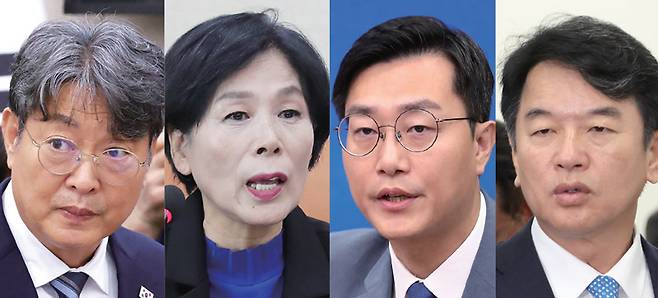 이춘석 전 더불어민주당 의원과 최민희·장경태·문진석 더불어민주당 의원(왼쪽부터) ⓒ시사저널 박은숙