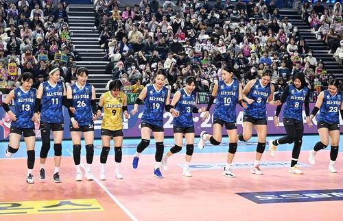 프로배구 2023-2024시즌 올스타전에 나선 여자 선수들  [연합뉴스 자료 사진]
