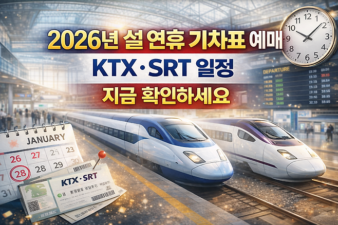 2026년 설 연휴 기차표 예매 KTX SRT 일정 지금 확인하세요