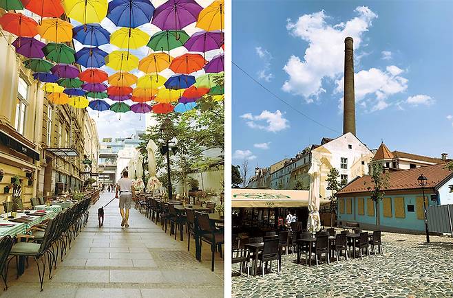(좌)공화국 광장의 중심이 되는 미하일로 거리 (우)베오그라드의 보헤미안 지구로 알려진 스카달리야 거리