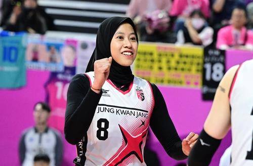 2024-2025시즌 정관장의 아시아쿼터로 뛰었던 메가 [한국배구연맹 제공. 재판매 및 DB 금지]