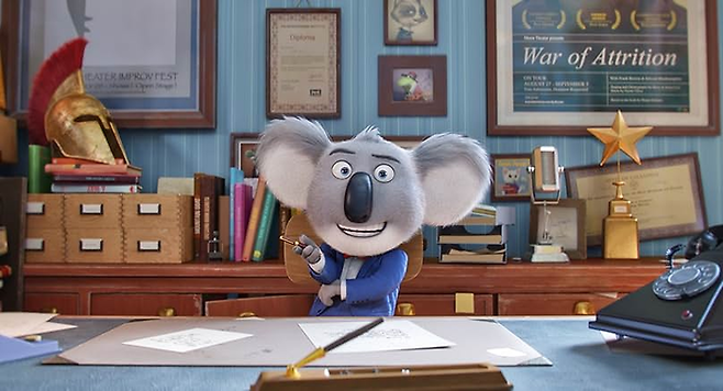 공연 기획자로 대성하고 싶은 버스터 문. 그러나 극장을 찾는 발길이 뜸해지며 빚이 점점 늘어간다. [IMDb]