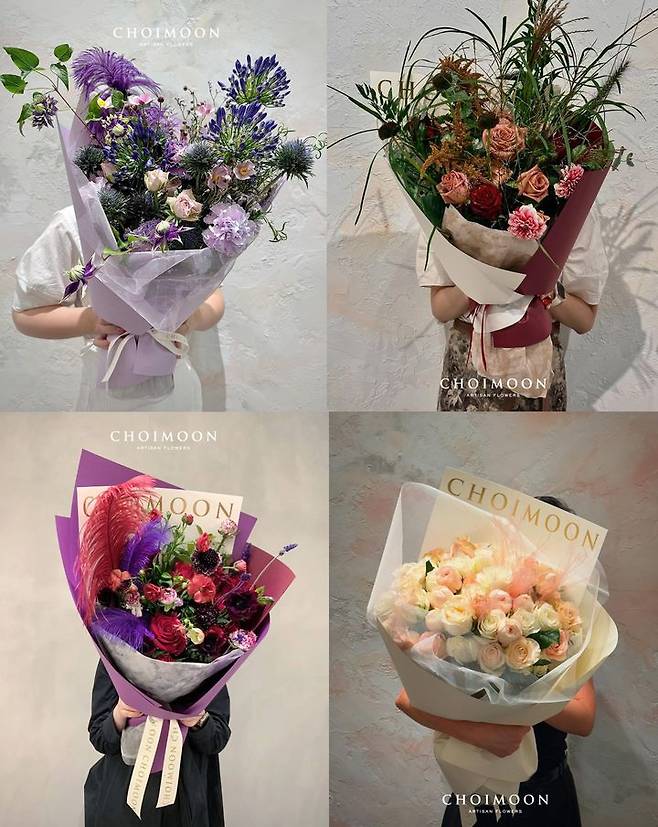 왼쪽 위부터 시계 방향으로 '마인드풀니스' '바이오필릭' '콰이어트 럭셔리' '도파민 데코' (사진=초이문 아티산 플라워) *재판매 및 DB 금지