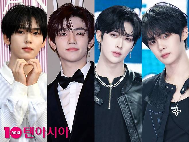 그룹 제로베이스원 한유진, 장하오, 리키, 김규빈/사진=텐아시아DB, 웨이크원 제공