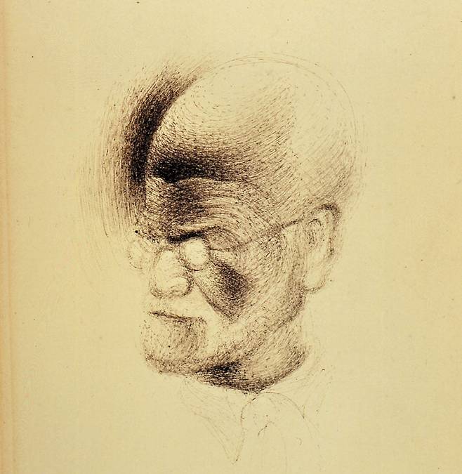 1938년 달리가 그린 프로이트 초상화. /프로이트 박물관