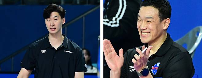 (왼쪽부터) 박철우 우리카드 감독대행. 여오현 IBK 감독대행.