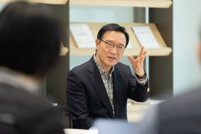 12일 임태희 경기도교육감이 경기도교육청 남부청사에서 열린 신년 기자간담회를 갖고 있다. (경기도교육청 제공)