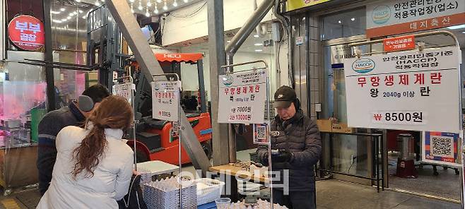 채소와 계란 가격이 오르고 있다. 11일 서울 강동구 길동복조리시장. (사진=김미경 기자)