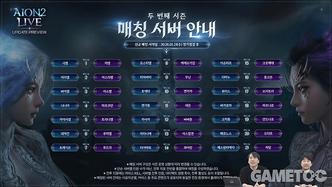 시즌2 매칭 서버 (사진=아이온2 유튜브)