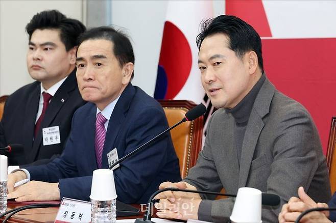 장동혁 국민의힘 대표가 지난 8일 오후 서울 여의도 국회에서 열린 '국민의힘 통일위원회 임명장 수여식 및 제1차 전체회의'에서 발언을 하고 있다. ⓒ데일리안 홍금표 기자