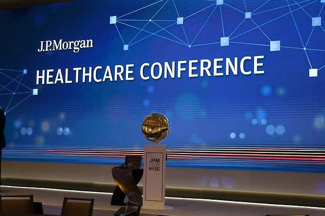 A view of Grand Ballroom main stage at the 44th J.P. Morgan Healthcare Conference, which takes place at the Westin St. Francis hotel in San Francisco, California. The event runs until Jan. 15. [J.P. MORGAN HEALTHCARE CONFERENCE]