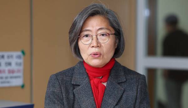 사전투표 마친 국민의힘 수원정 이수정 후보. 연합뉴스