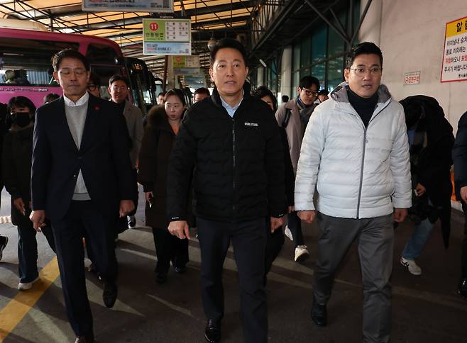 복합개발을 추진 중인 동서울터미널 방문한 오세훈 서울시장.