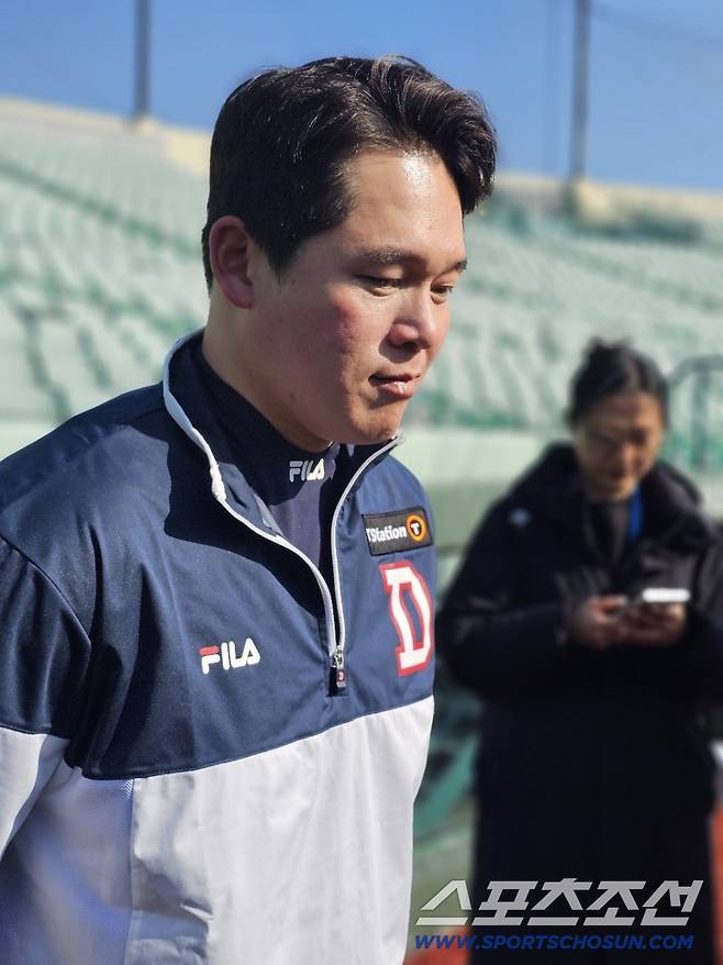 트라이아웃을 마친 뒤 인터뷰 하는 국해성. 울산=스포츠조선 정현석 기자 hschung@sportschosun.com