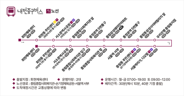 내편중구버스 7노선도. 서울 중구청 제공