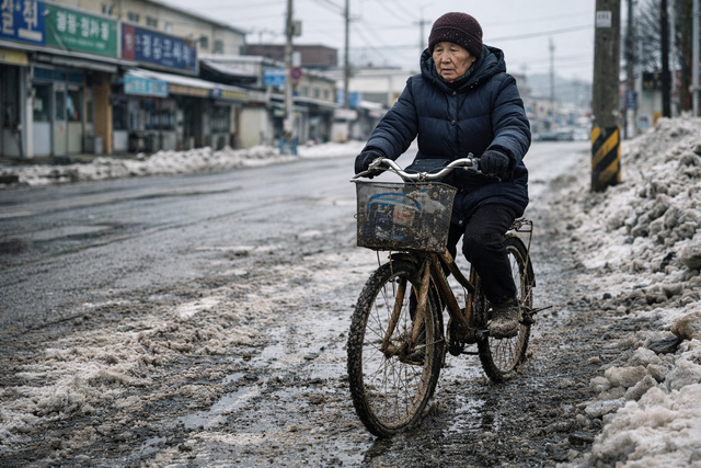 염화칼슘으로 눈이 녹은 길을 이륜차로 주행했다면, 반드시 관리에 신경을 써야 한다. 사진은 기사의 내용을 바탕으로 생성. Chat GPT