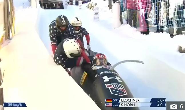 미국 4인승 봅슬레이 대표팀 선수들의 사고 장면. /사진=더선 갈무리