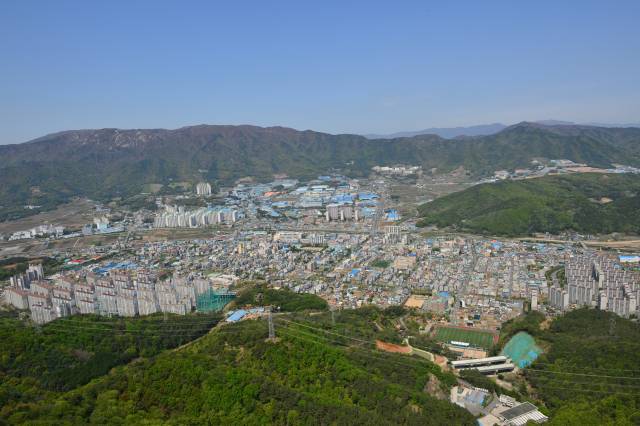 2029년까지 단계별로 4300억 원이 투입 또는 투자되는 웅상출장소 4개 동 전경. 양산시 제공