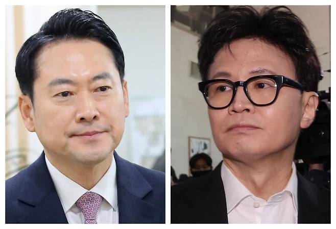 장동혁 국민의힘 대표와 한동훈 전 국민의힘 대표./신현종 기자·연합뉴스