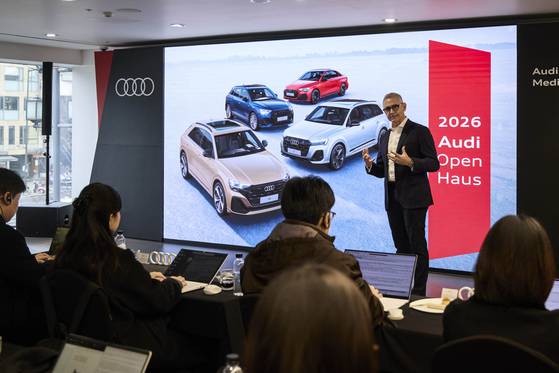 Audi Korea’s executive director Steve Cloete speaks during a press conference on Jan. 15 in southern Seoul [AUDI KOREA]