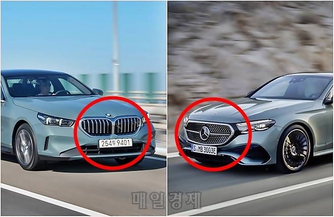 A6와 경쟁하는 BMW 5시리즈와 벤츠 E클래스 [사진출처=BMW, 벤츠/편집]