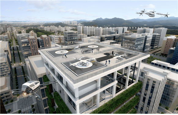 현대엘리베이터 수직주기형 버티포트 'H-PORT' 조감도[출처=현대엘리베이터 ]