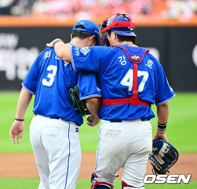 골든글러브보다 우승 반지 무관의 강민호, 8승 투수를 키플레이어로 꼽았다 왜? [오!쎈 인천공항]