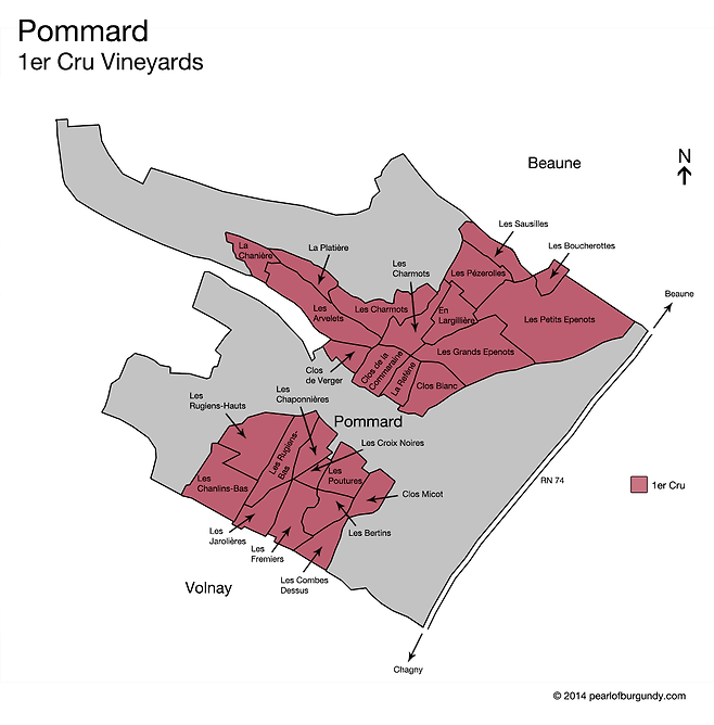 포마르 프리미에크뤼 포도밭.&nbsp;