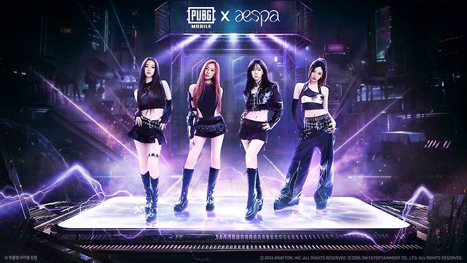 크래프톤 '배틀그라운드 모바일', '에스파' 콜라보 소개 이미지.[사진=크래프톤]