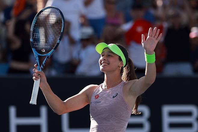 승리 후 감격스러워 하는 손메즈 / 게티이미지코리아