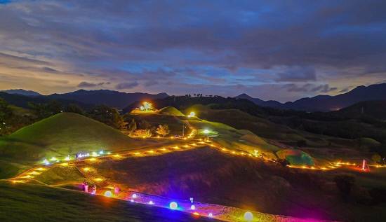 함안 말이산고분군 밤 풍경. 사진=함안군