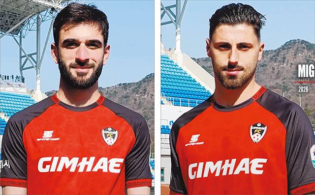 김해FC2008이 영입한 베카 미켈타제(왼쪽)와 미겔 바지오 커버./김해FC2008/