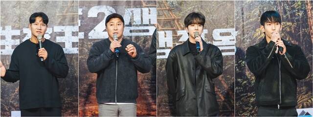 가수 김종국, 방송인 김병만, 더보이즈 영훈, 방송인 육준서(왼쪽부터)가 TV조선 새 예능프로그램 '생존왕' 시즌2로 시청자들과 만난다. /TV조선