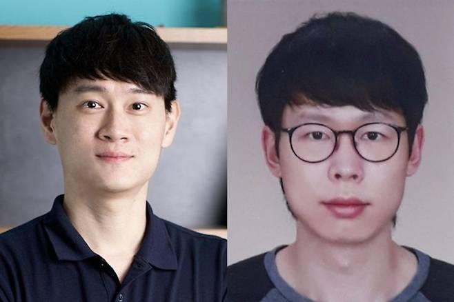 연구진, 윤성환 교수(좌측)와 유위범 연구원(제1저자). UNIST 제공