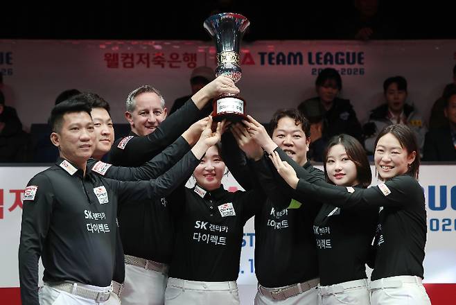 지난 시즌 프로당구 팀 리그 우승팀 SK렌터카 선수들. PBA