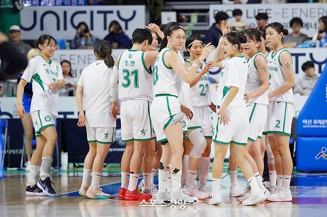 부천 하나은행 선수들. WKBL 제공